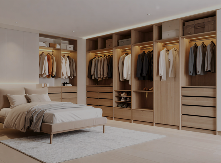 Dressings modernes en menuiserie bois réalisés par Nova Star